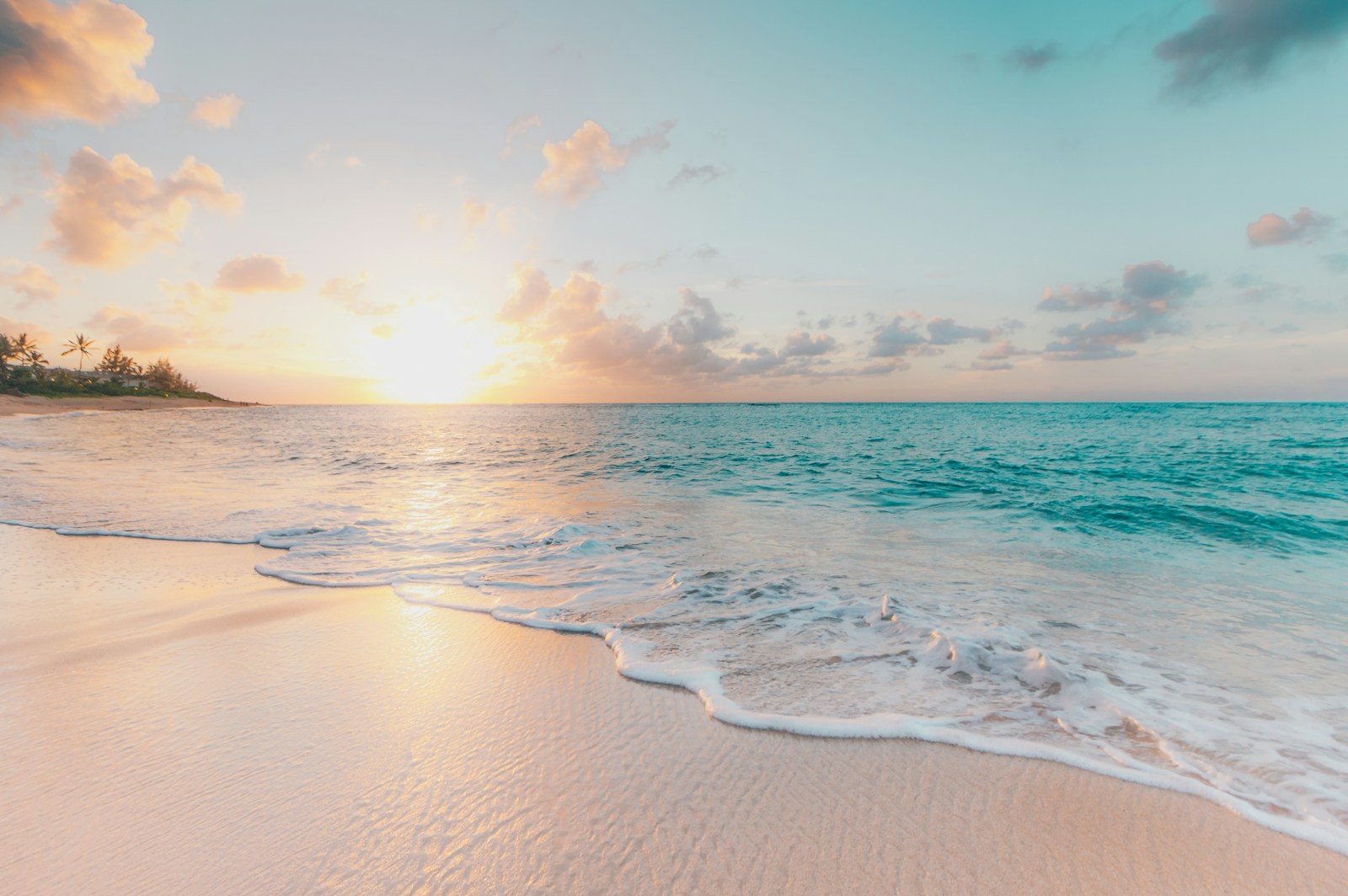 Sunlight on a peaceful tropical beach